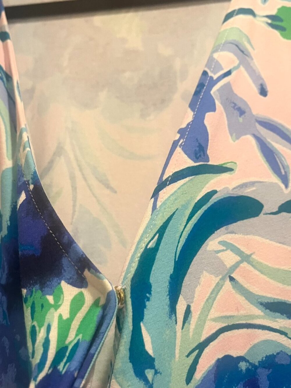 Lilly Pulitzer Pink Floral Midi Dress with Blue & Green Print - Picture 9 of 14